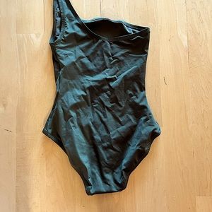 High leg asymmetrical one piece swimsuit